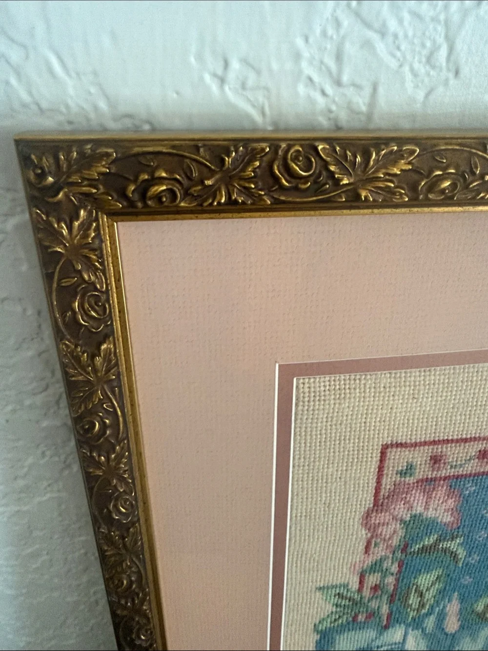 Vintage floral needlepoint